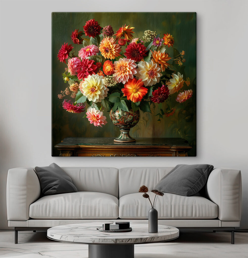 Bouquet de dahlias — intérieur 1