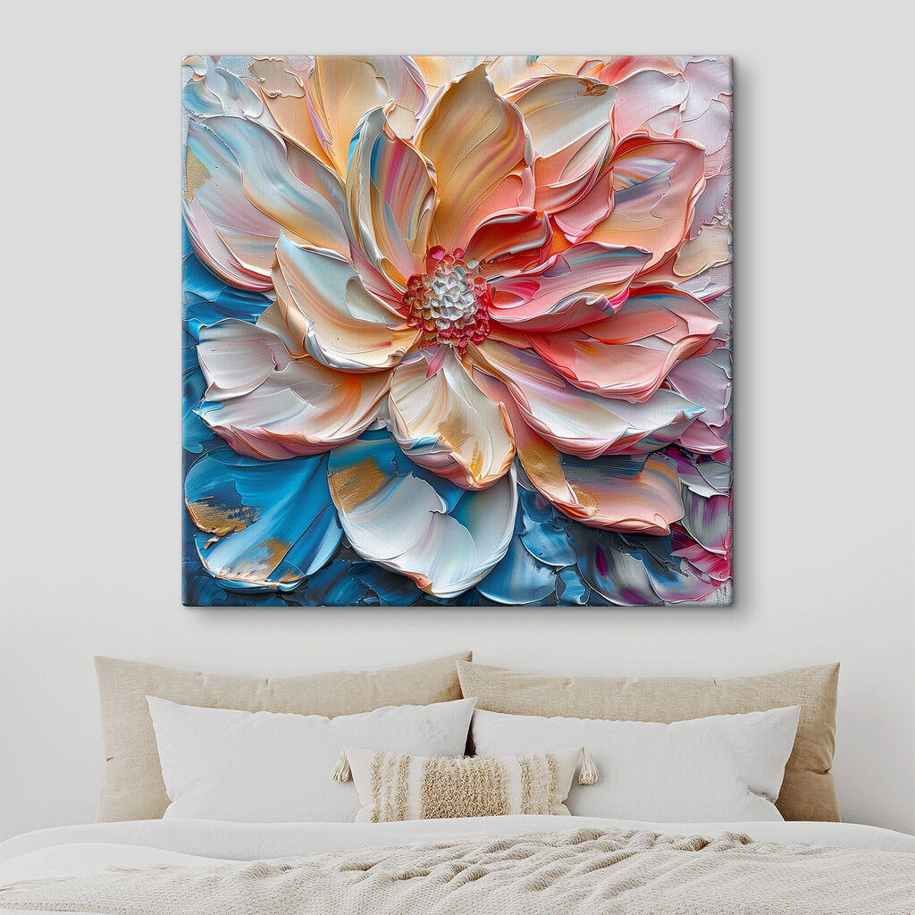 Fleur corail et bleue — intérieur 2