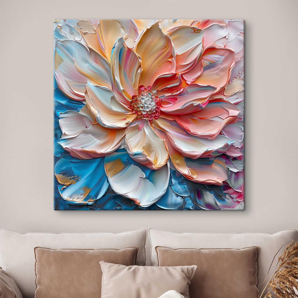 Fleur corail et bleue — intérieur 1