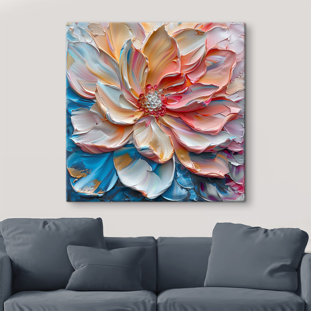 Fleur corail et bleue — intérieur 3