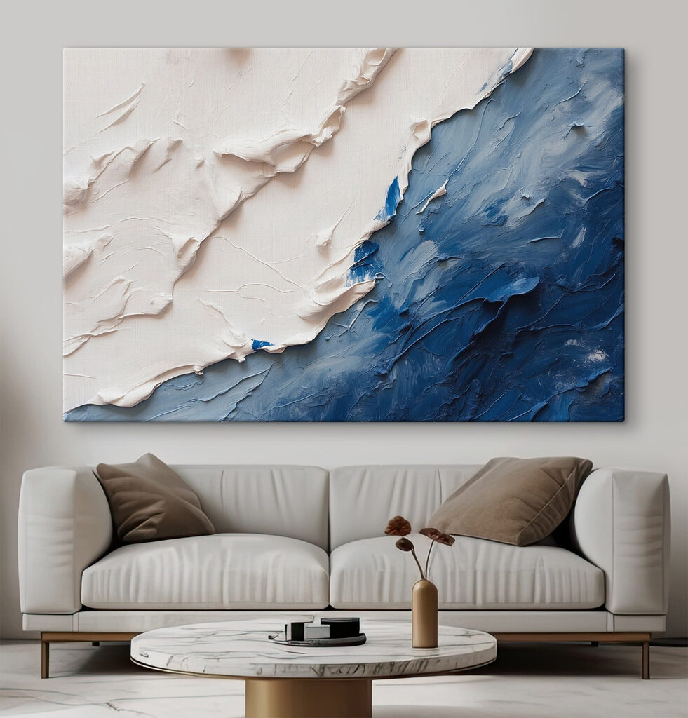 Blanc sur bleu profond — intérieur 3