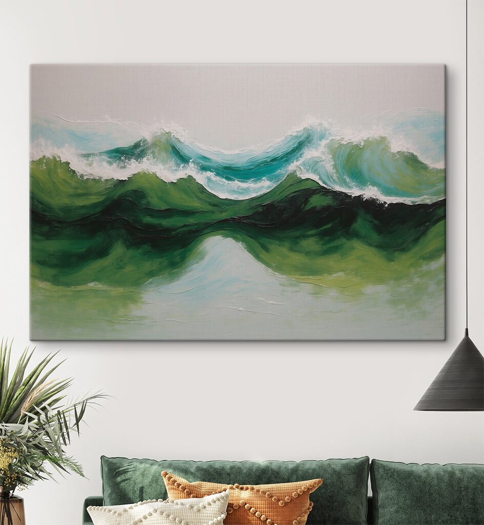 Vagues vertes et écume — intérieur 1