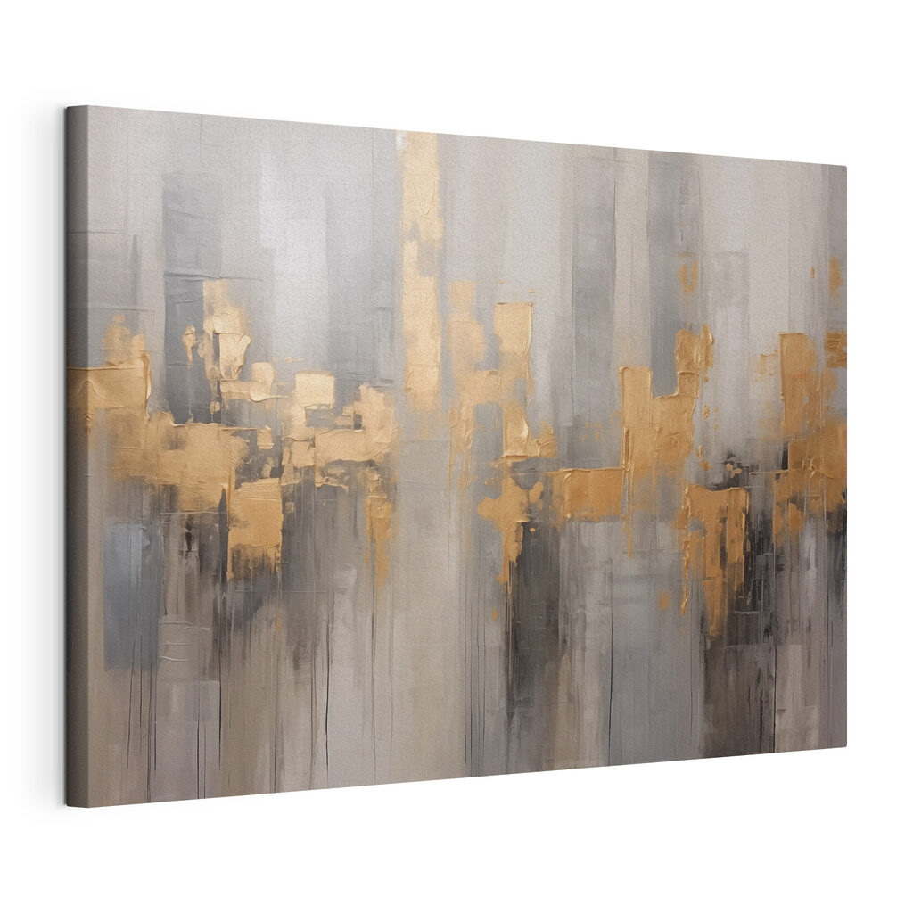 Or dans la brume, toile tendue et bord enveloppé