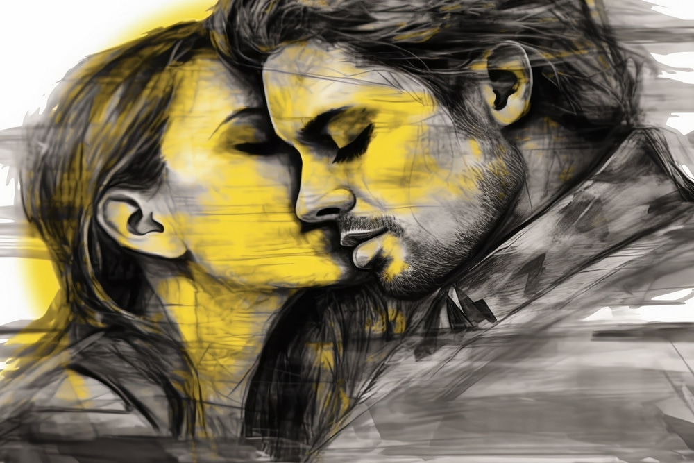 Un baiser en jaune — motif complet