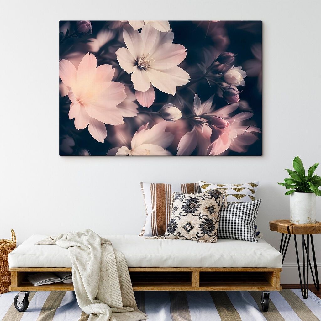 Fleurs roses dans l’ombre — intérieur 2
