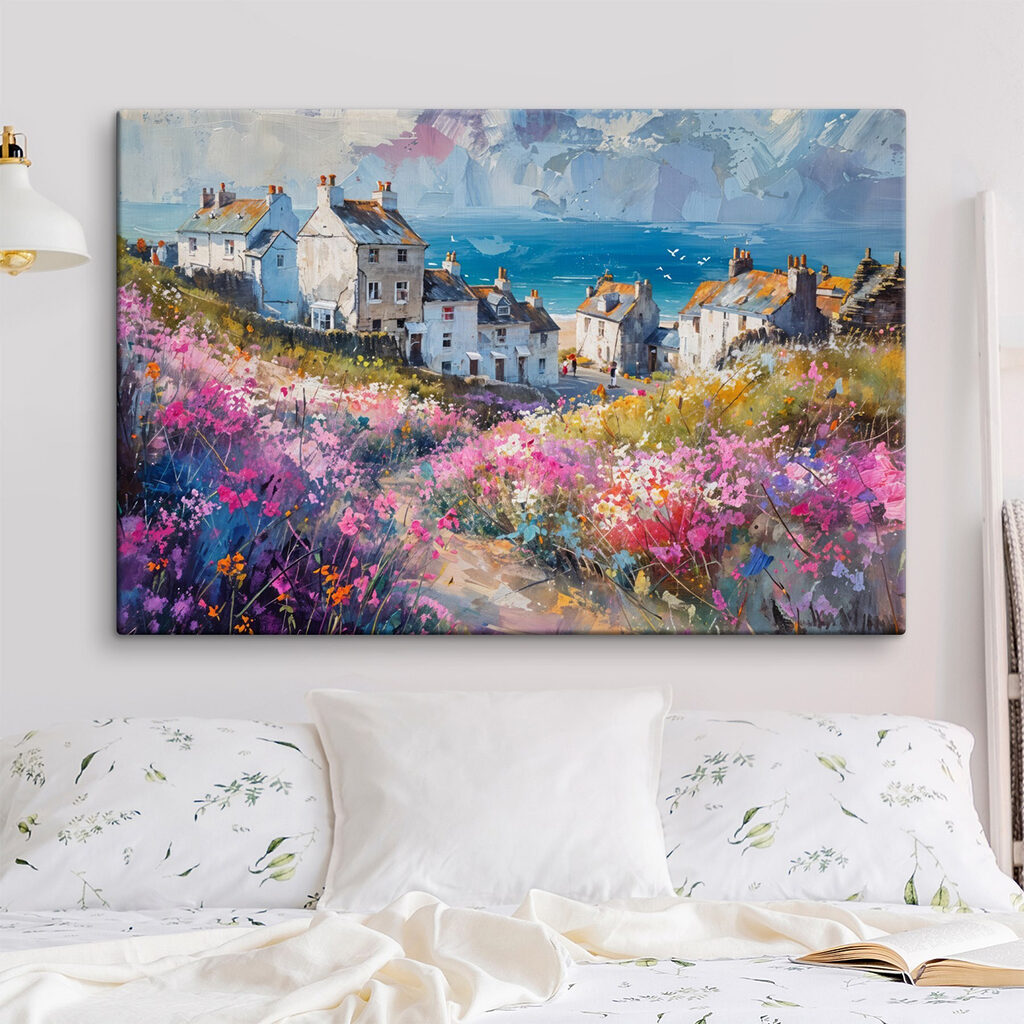 Sentier côtier fleuri dans un intérieur