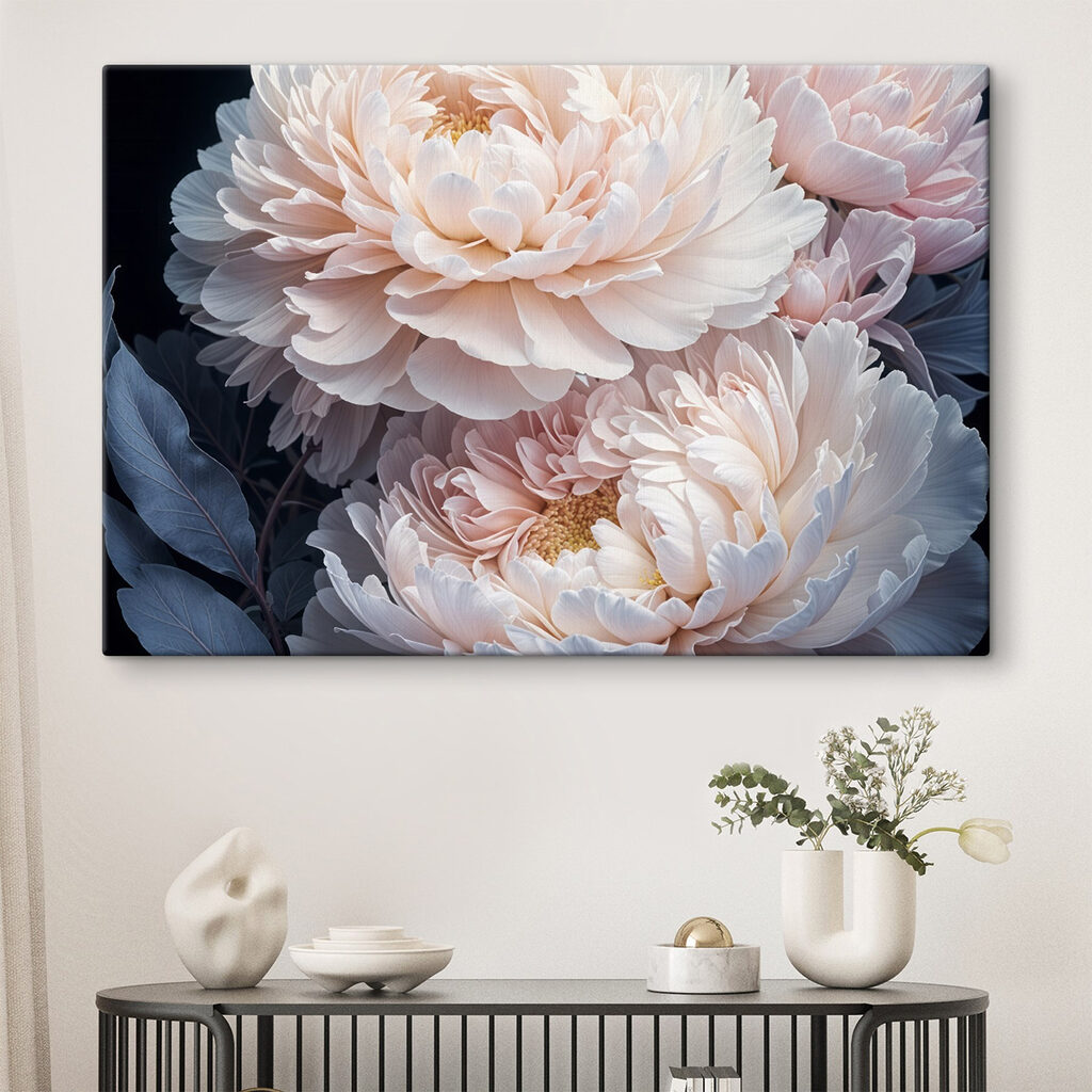 Pivoines sur feuillage sombre — intérieur 1