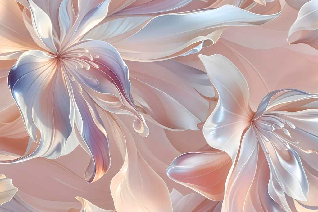 Fleurs aux pétales fluides — motif complet