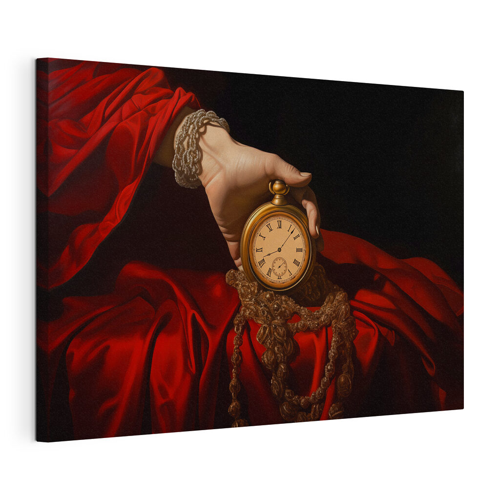 Montre à gousset, toile tendue et bord enveloppé