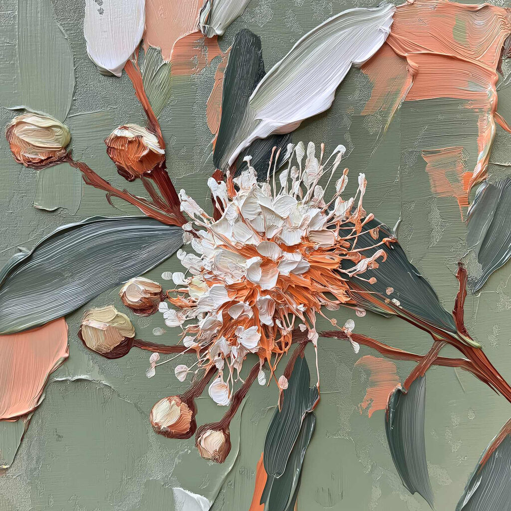 Fleur à larges touches — motif complet