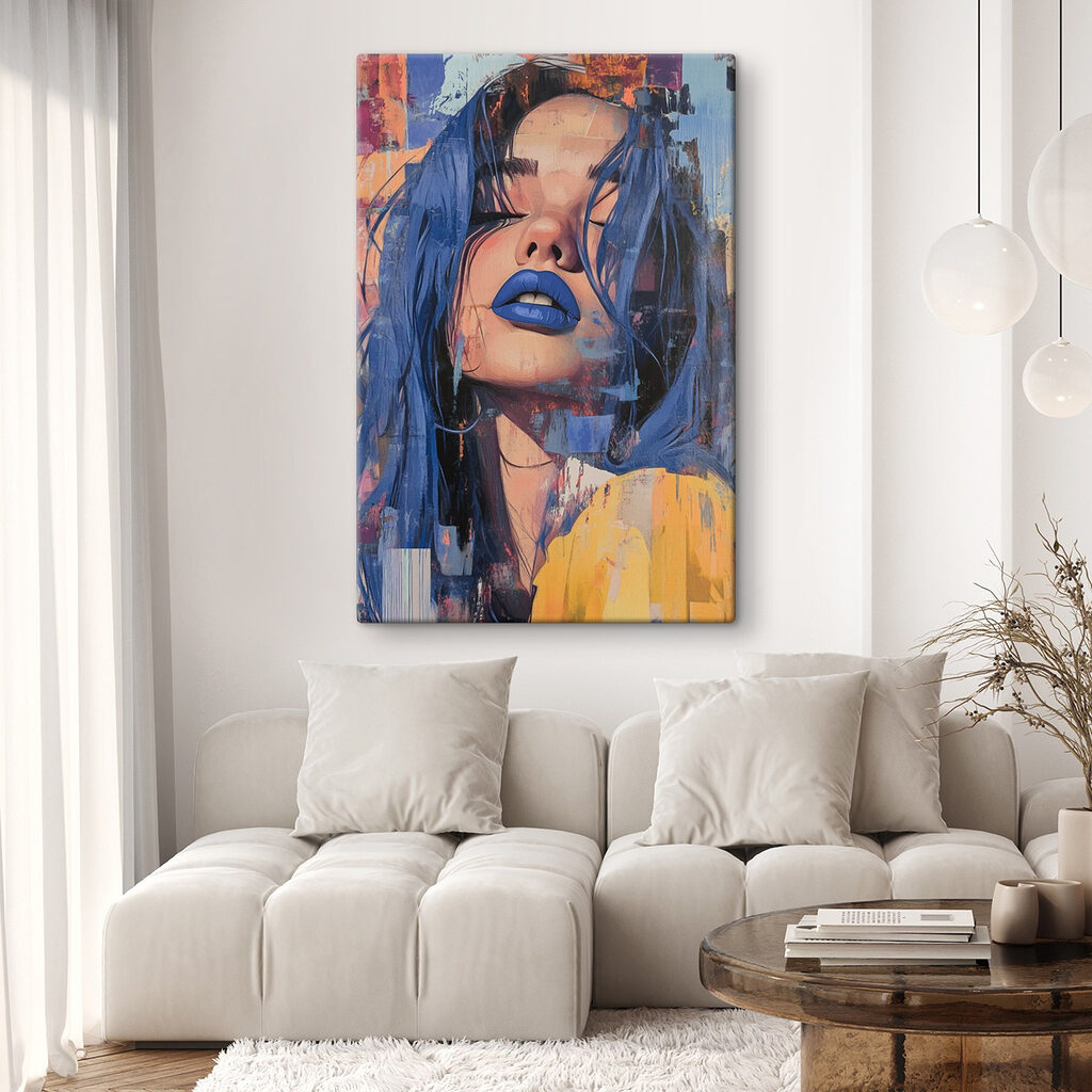 Portrait aux lèvres bleues — intérieur 1
