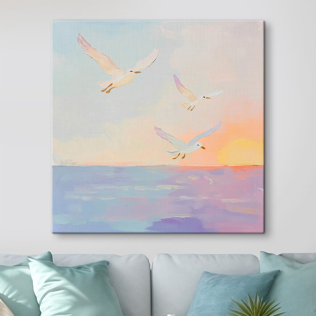 Mouettes au soir pastel — intérieur 2