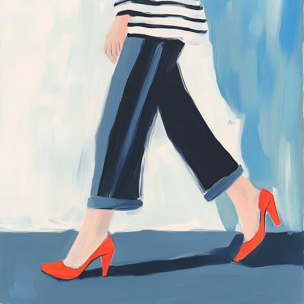 Talons rouges en marche — motif complet