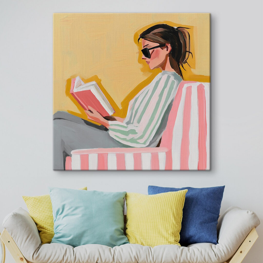 Lecture à rayures roses — intérieur 3