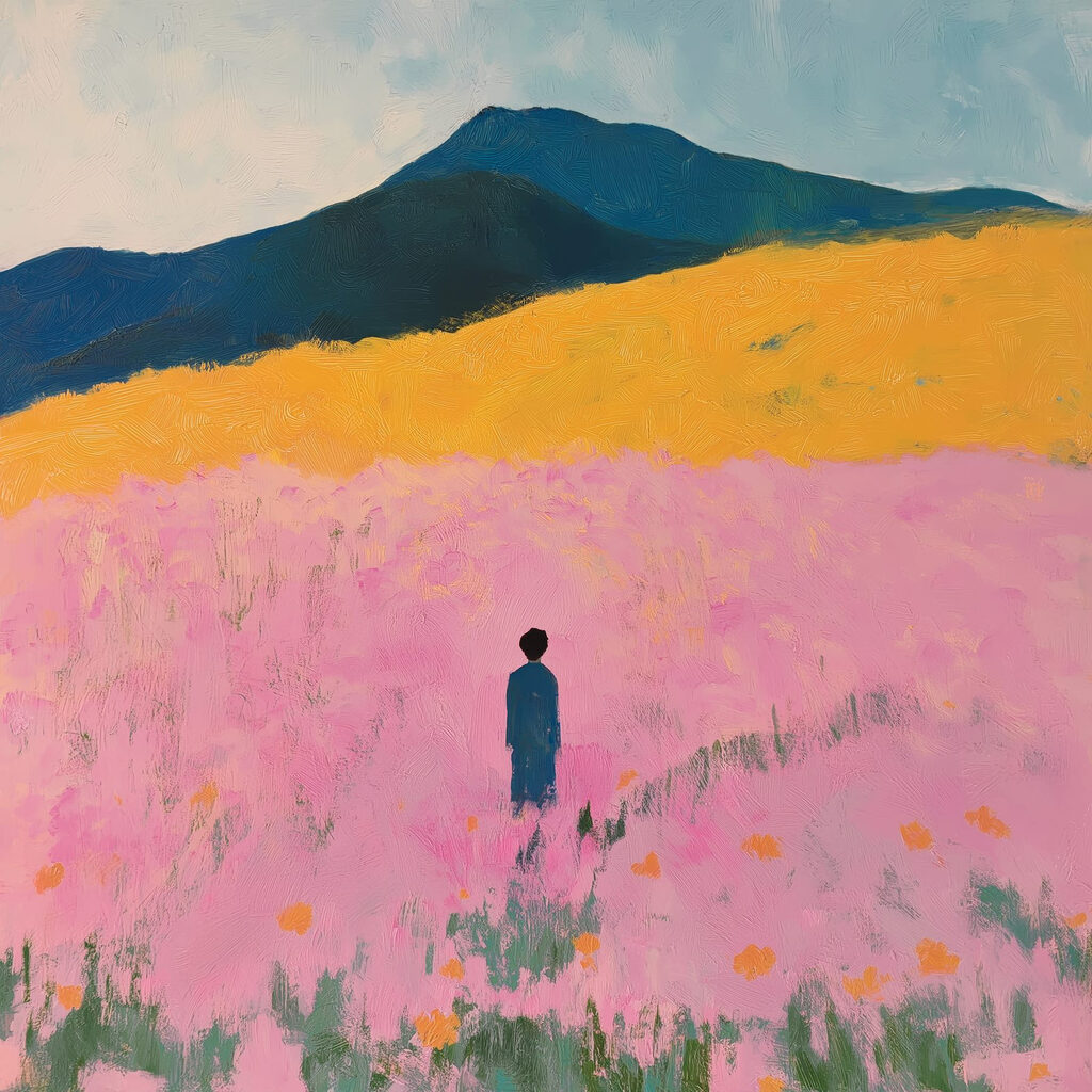 Solitude en rose — motif complet