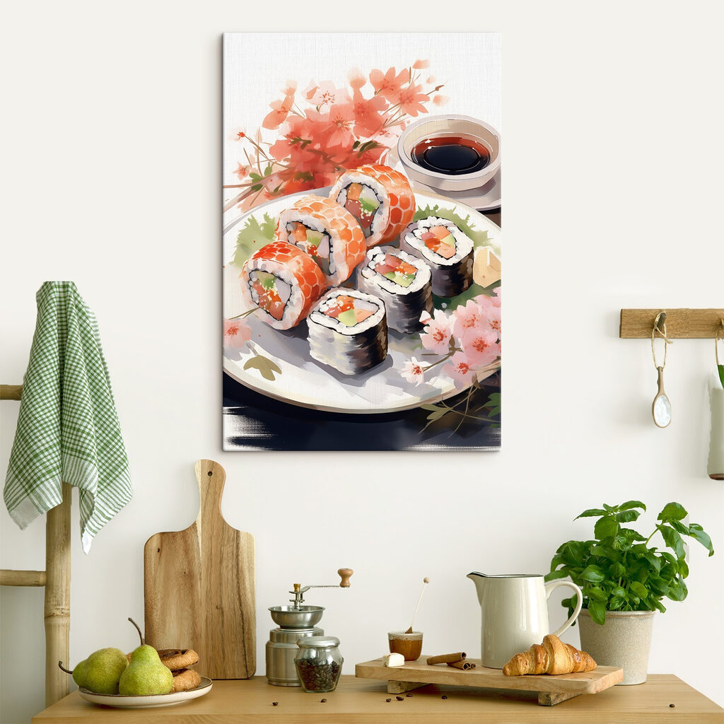 Sushis sur assiette sombre — intérieur 3