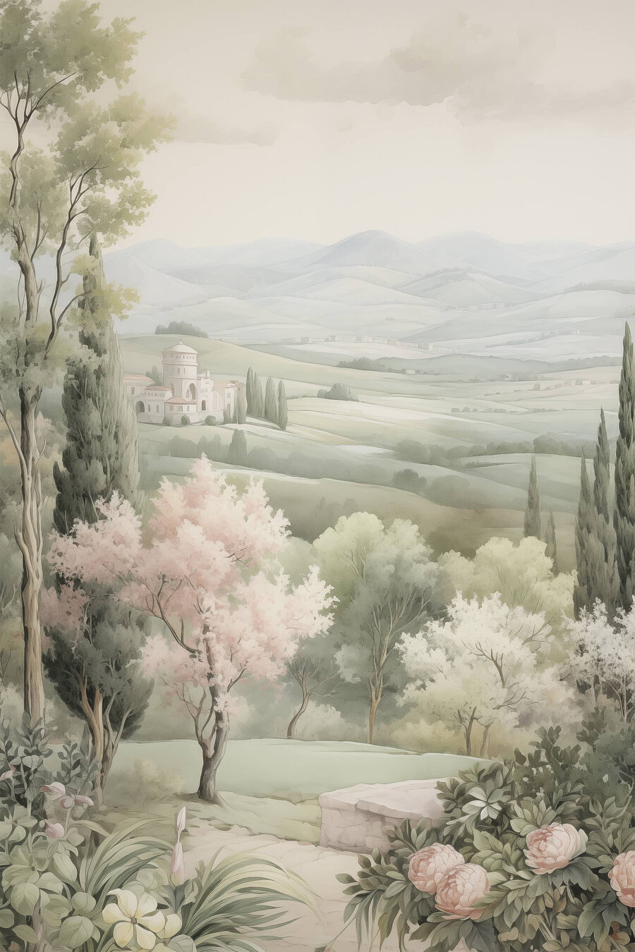 Floraison sur la vallée — motif complet