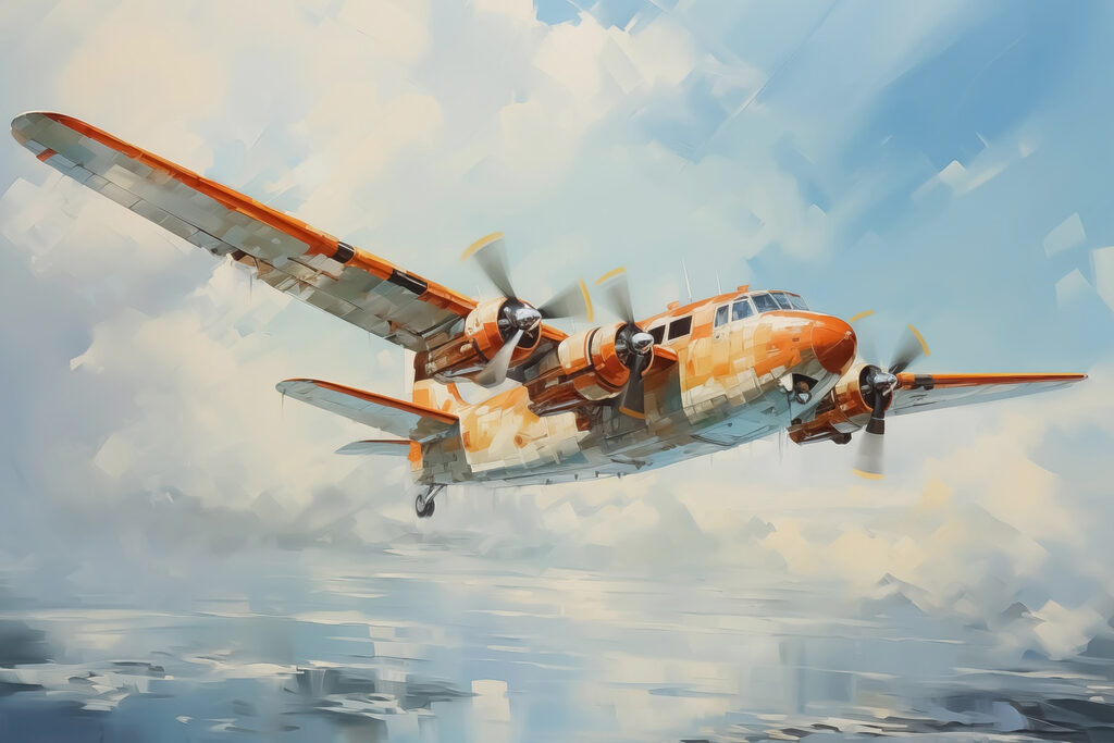 Avion dans les nuages — motif complet