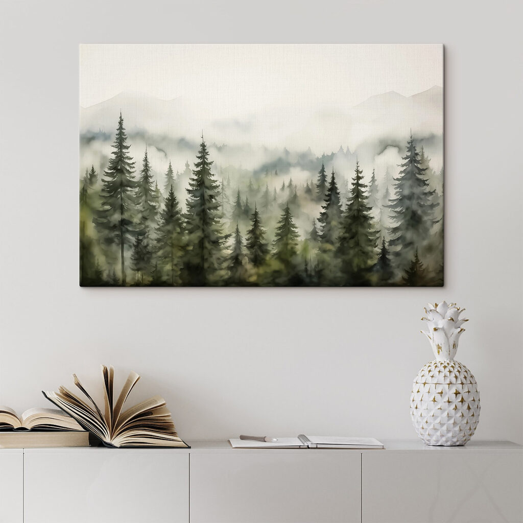 Pins devant les monts — intérieur 1