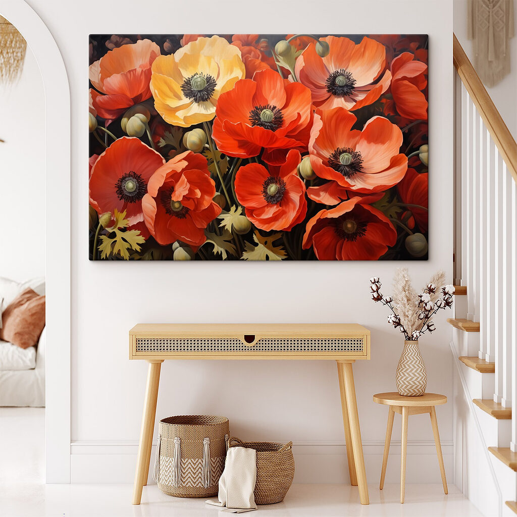 Coquelicots aux tons chauds — intérieur 1