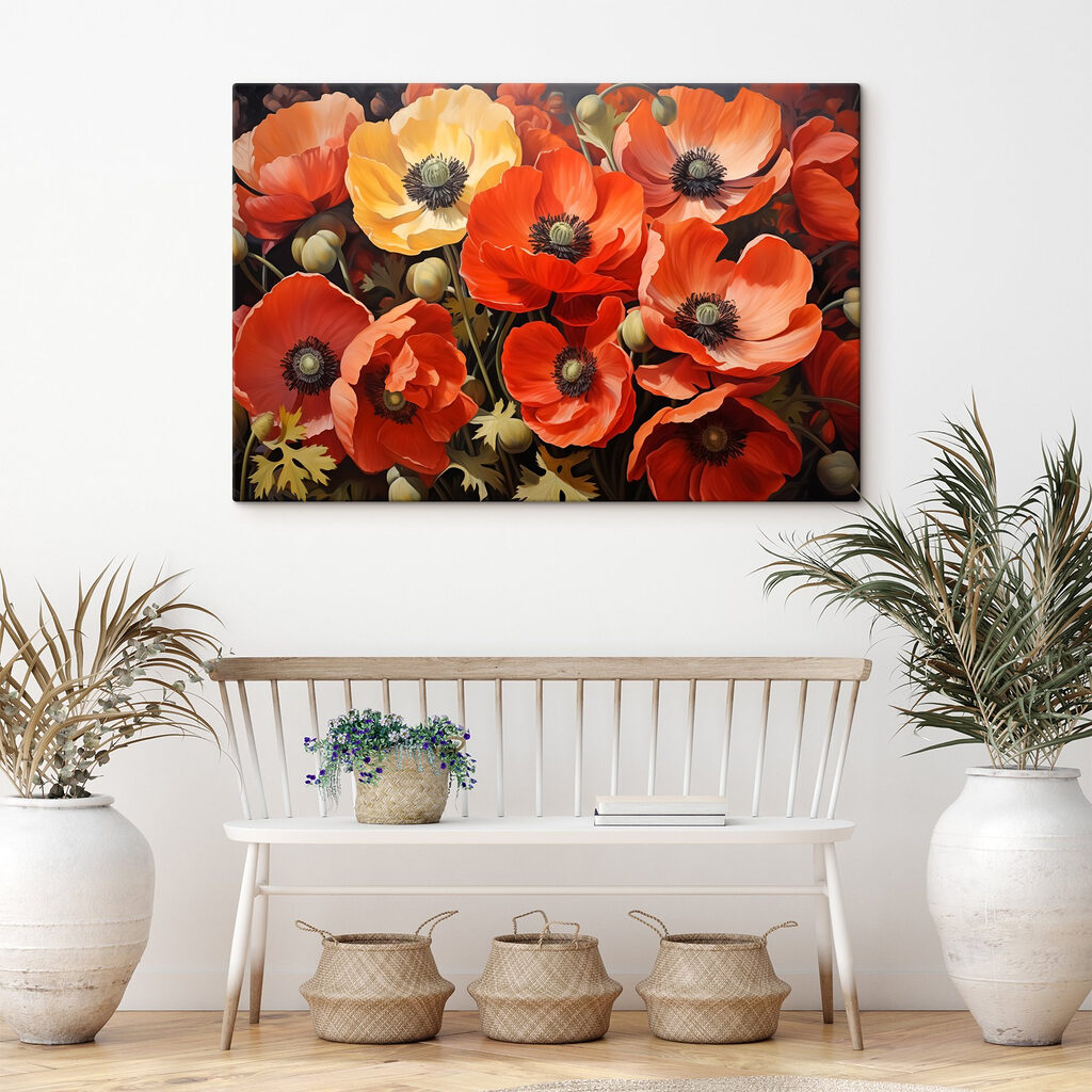 Coquelicots aux tons chauds — intérieur 2