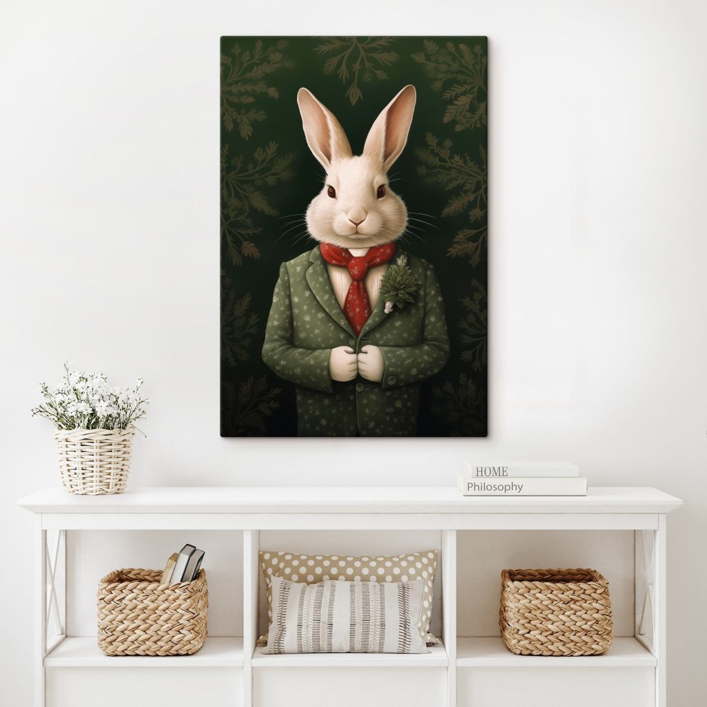 Lapin en costume vert — intérieur 1