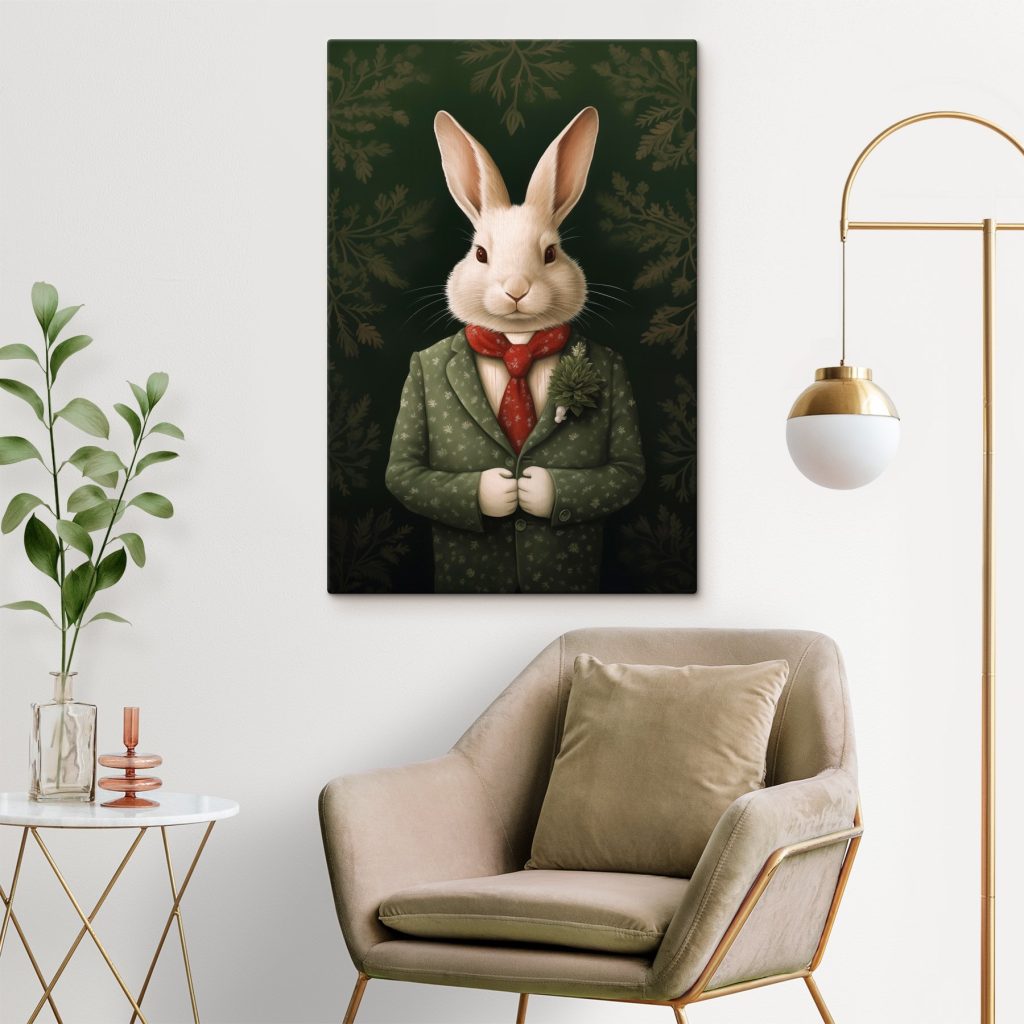 Lapin en costume vert — intérieur 2