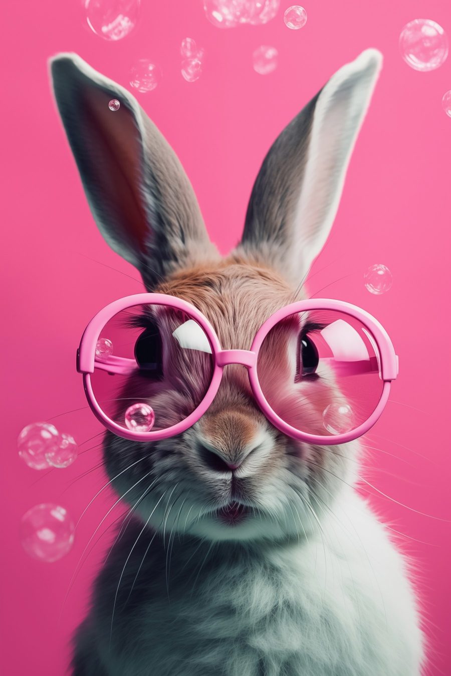 Lapin aux lunettes roses — motif complet