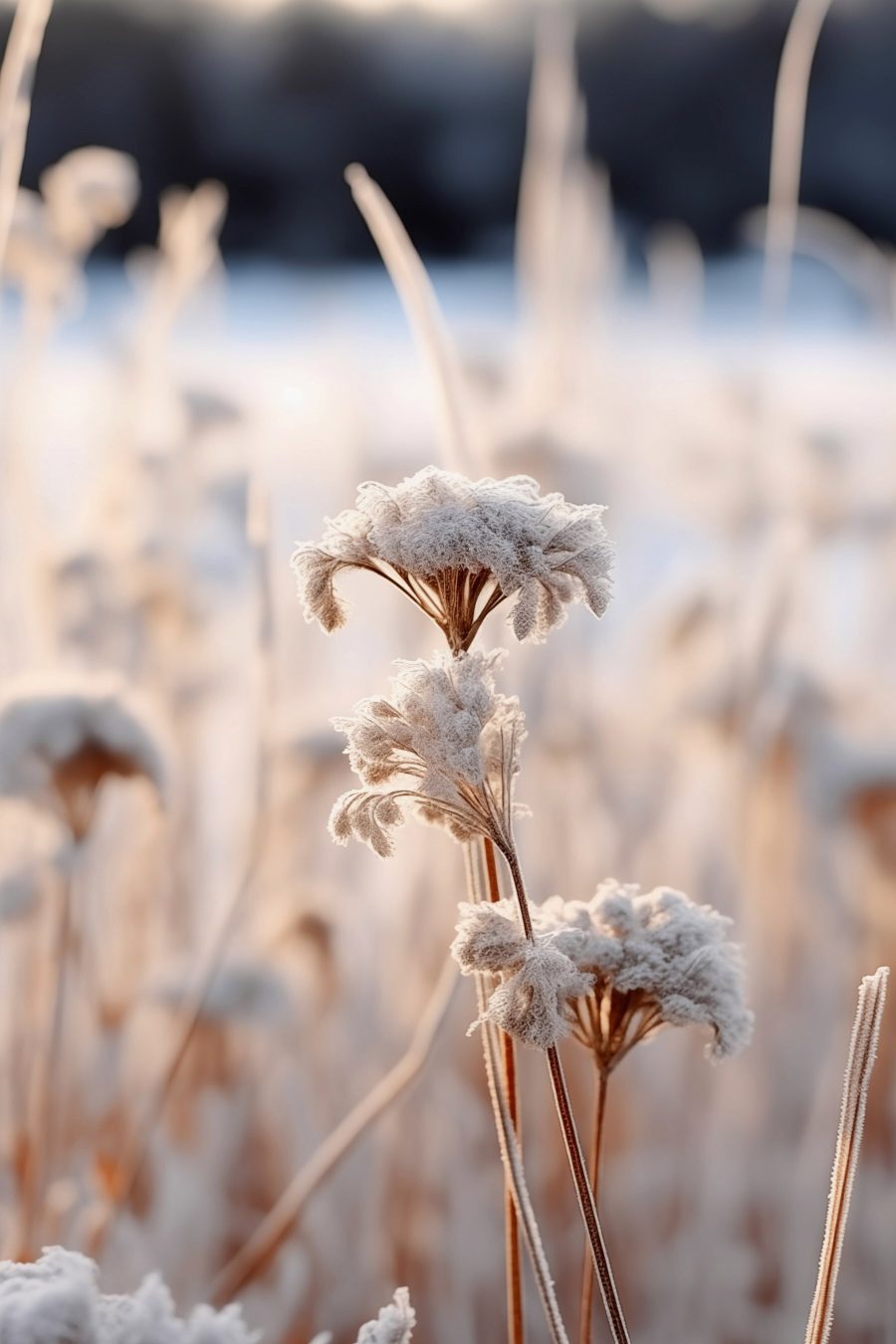 Fleurs givrées — motif complet
