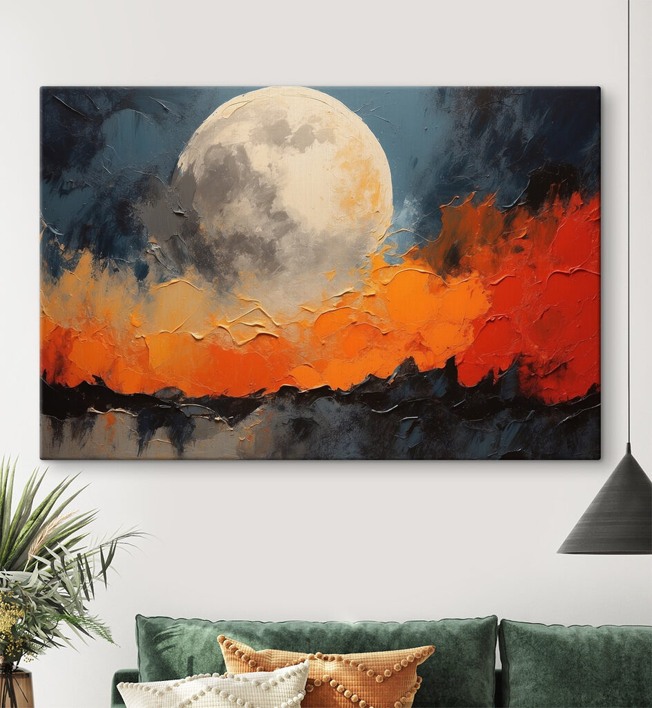 Lune sur montagnes orange — intérieur 2