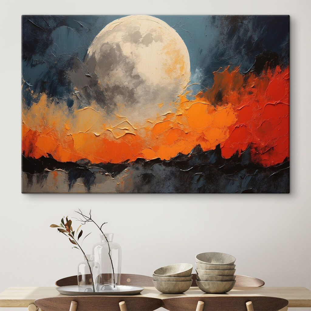 Lune sur montagnes orange — intérieur 1
