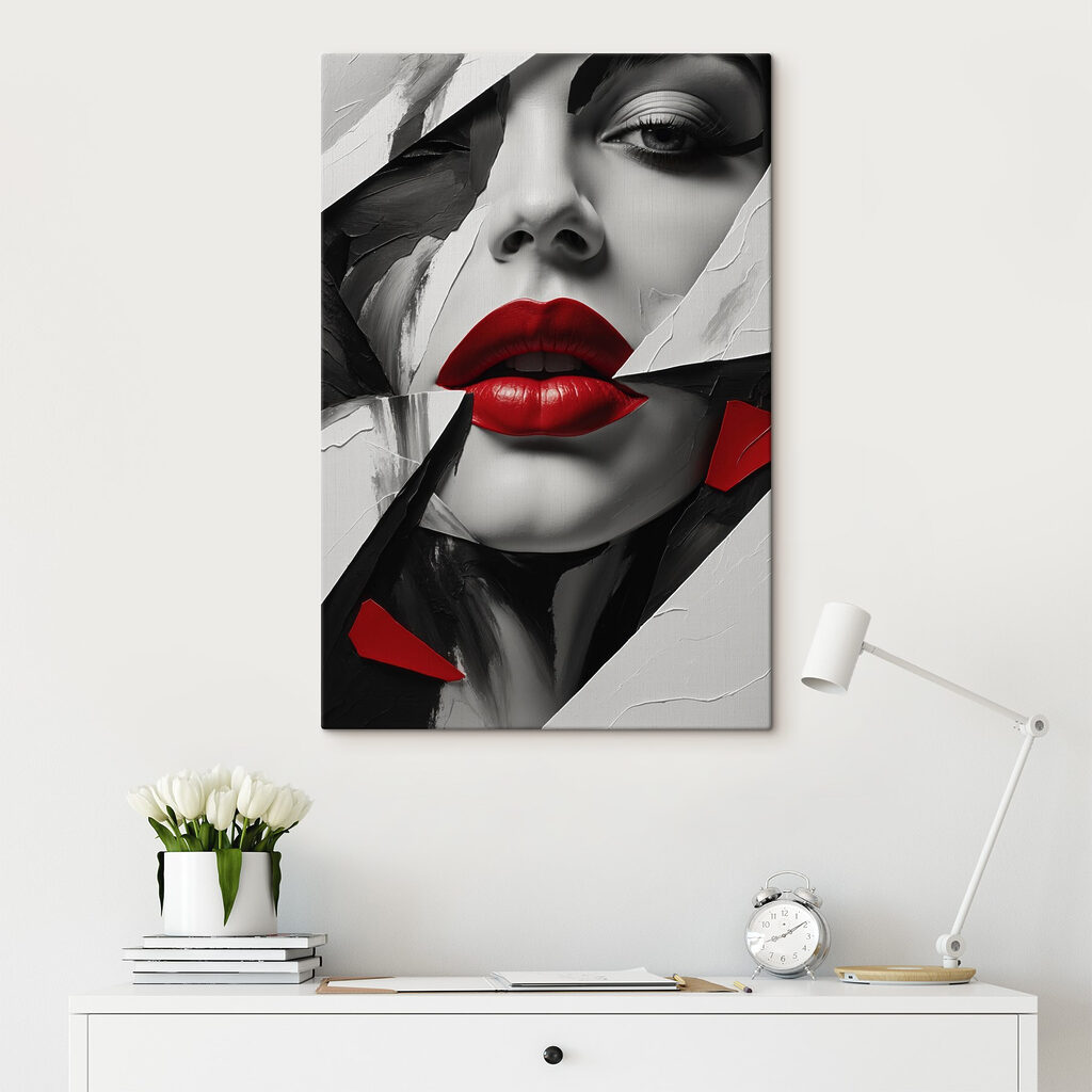 Lèvres rouges et fragments — intérieur 4