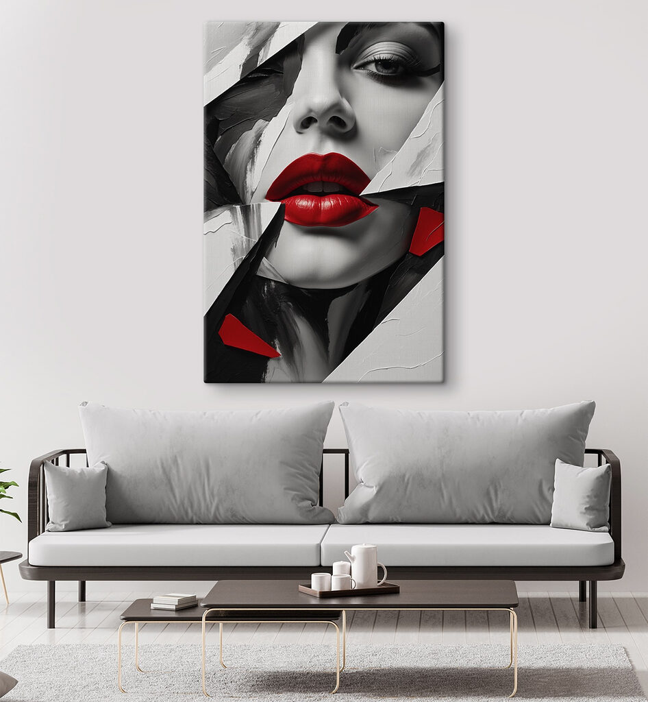 Lèvres rouges et fragments — intérieur 2