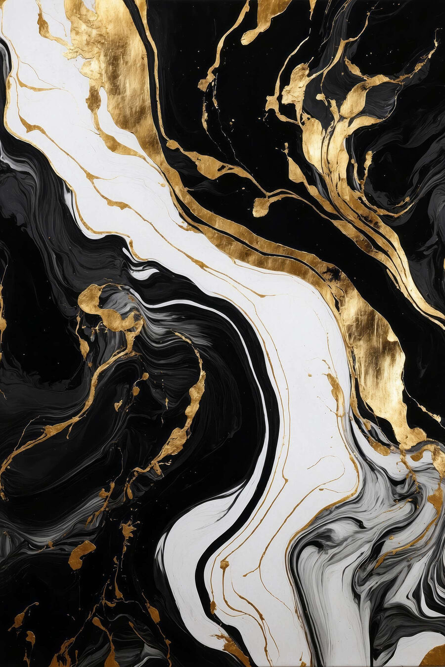 Coulée blanche sur noir — motif complet