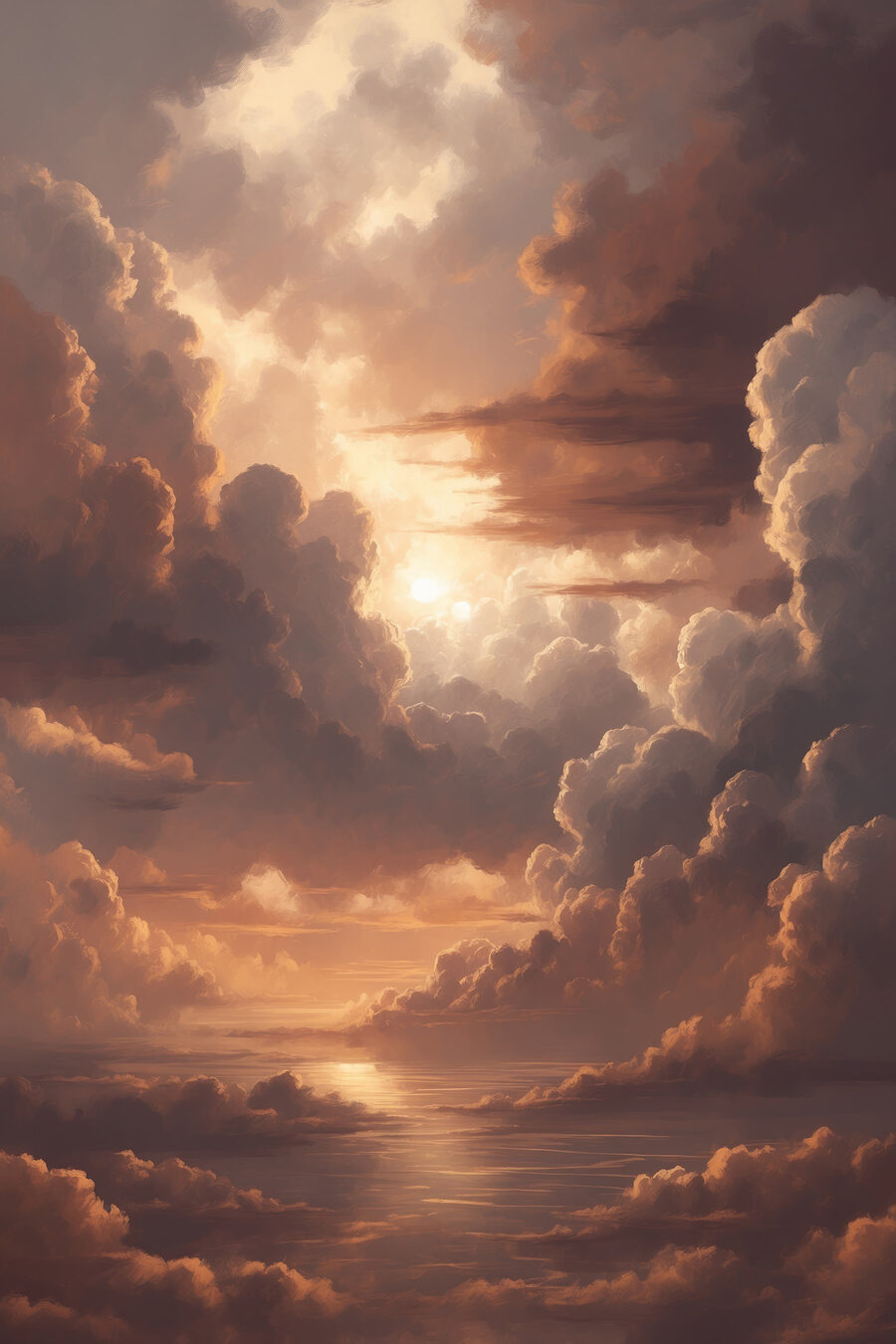 Ciel doré du soir — motif complet