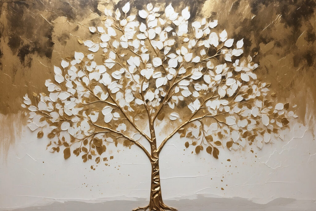 Arbre au feuillage doré — motif complet