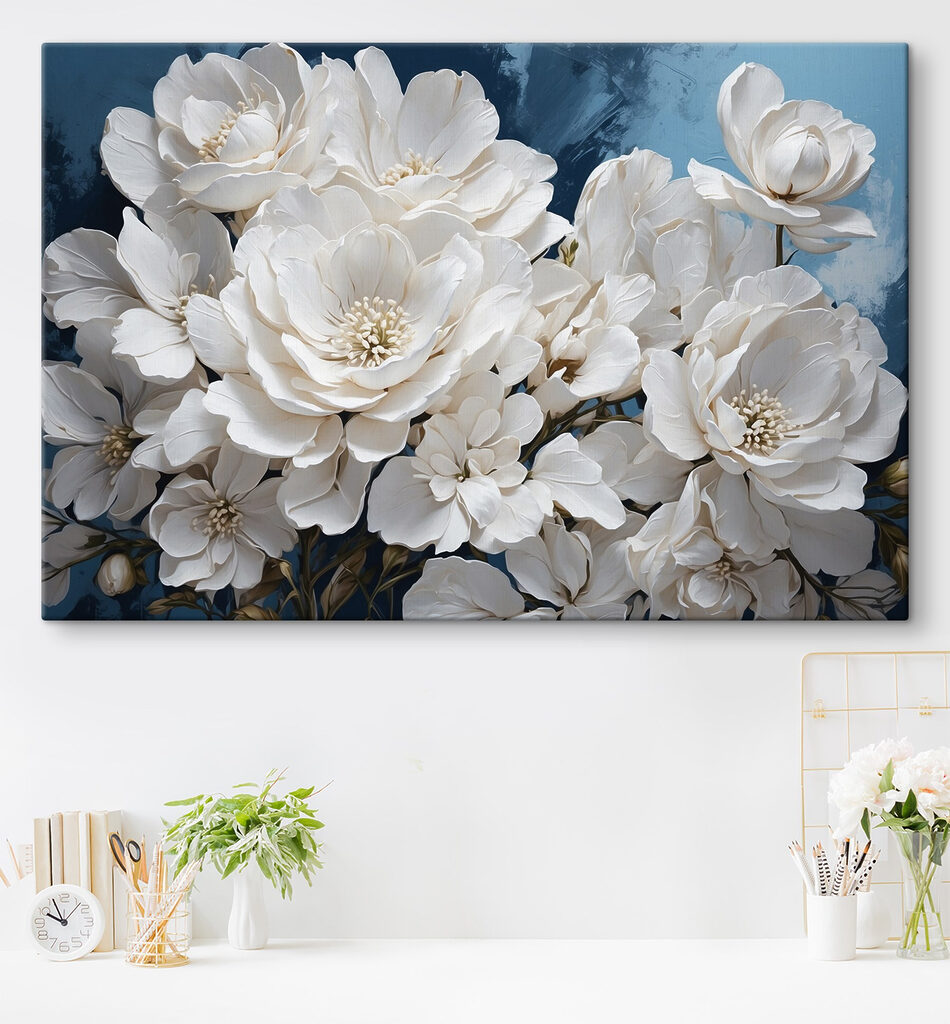 Bouquet blanc nocturne — intérieur 1