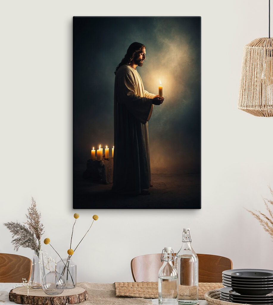 Jésus à la bougie — intérieur 1