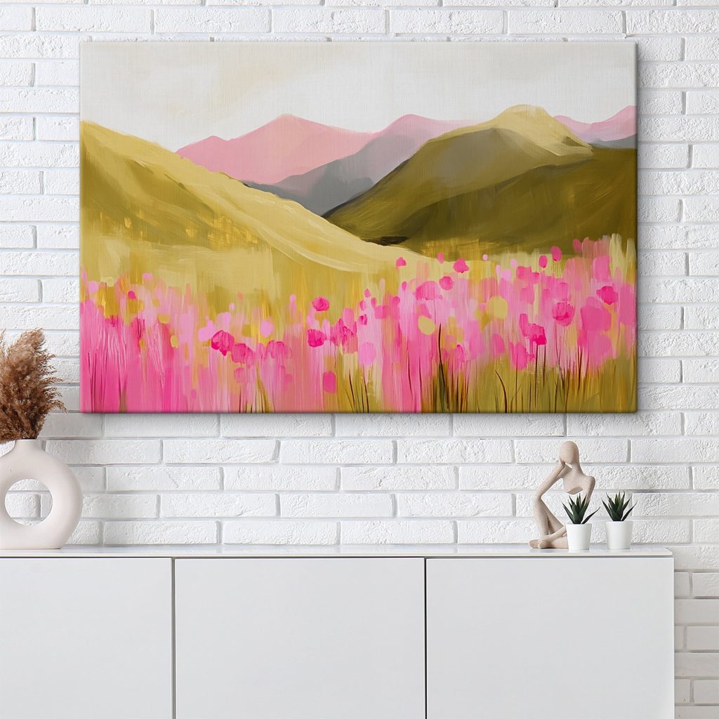 Fleurs roses et collines — intérieur 2