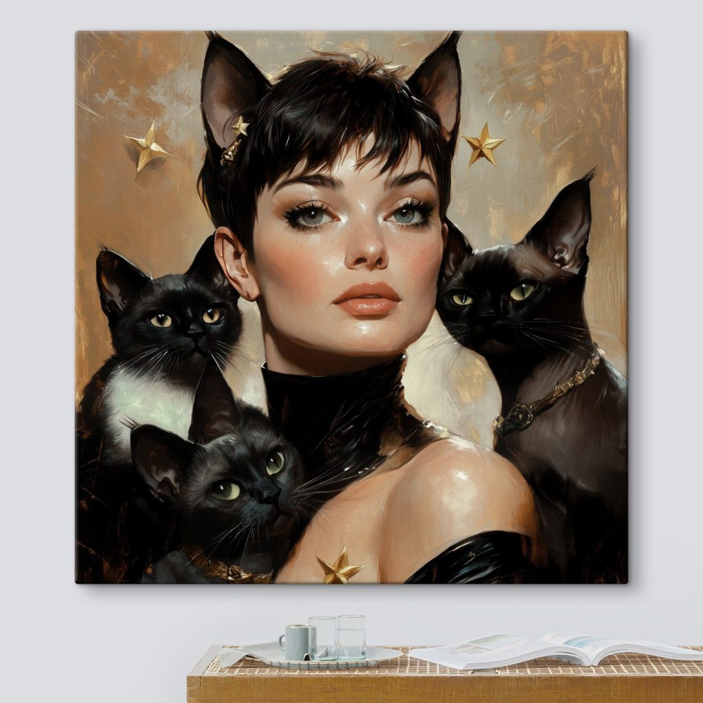 Portrait aux chats noirs — intérieur 3
