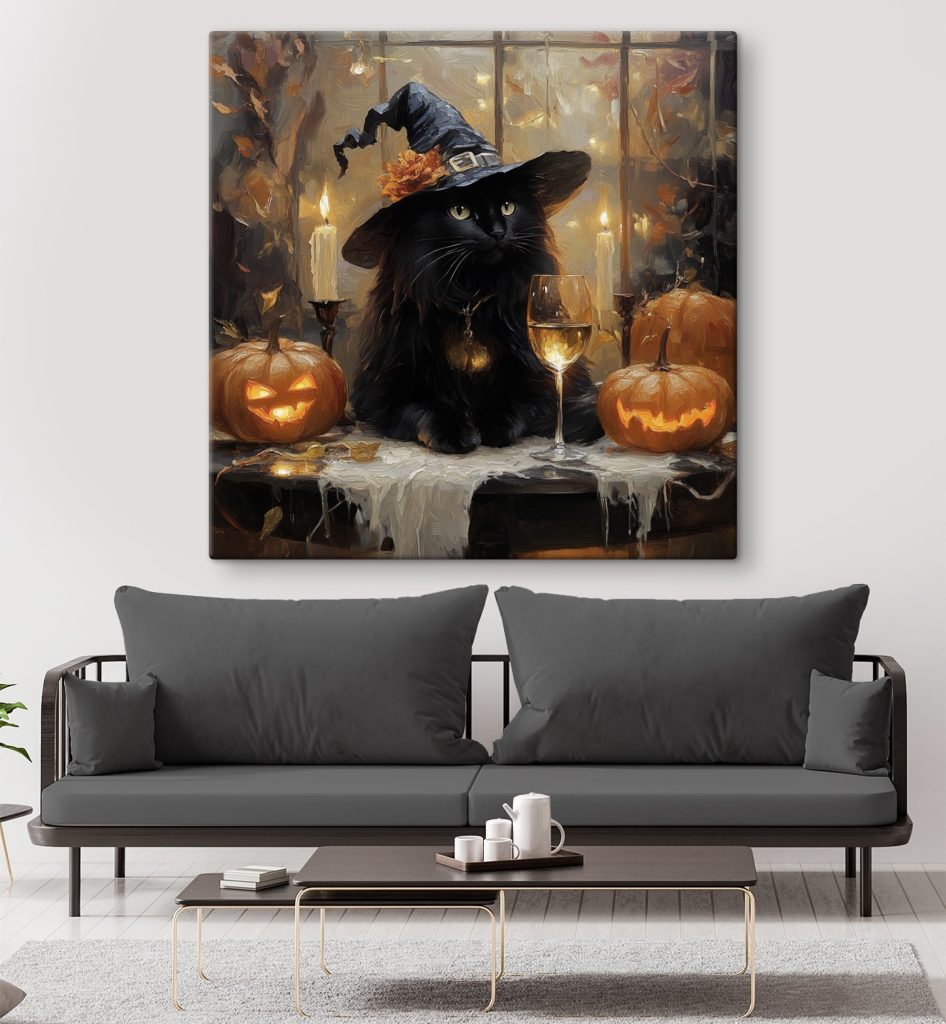 Chat sorcier aux citrouilles — intérieur 2