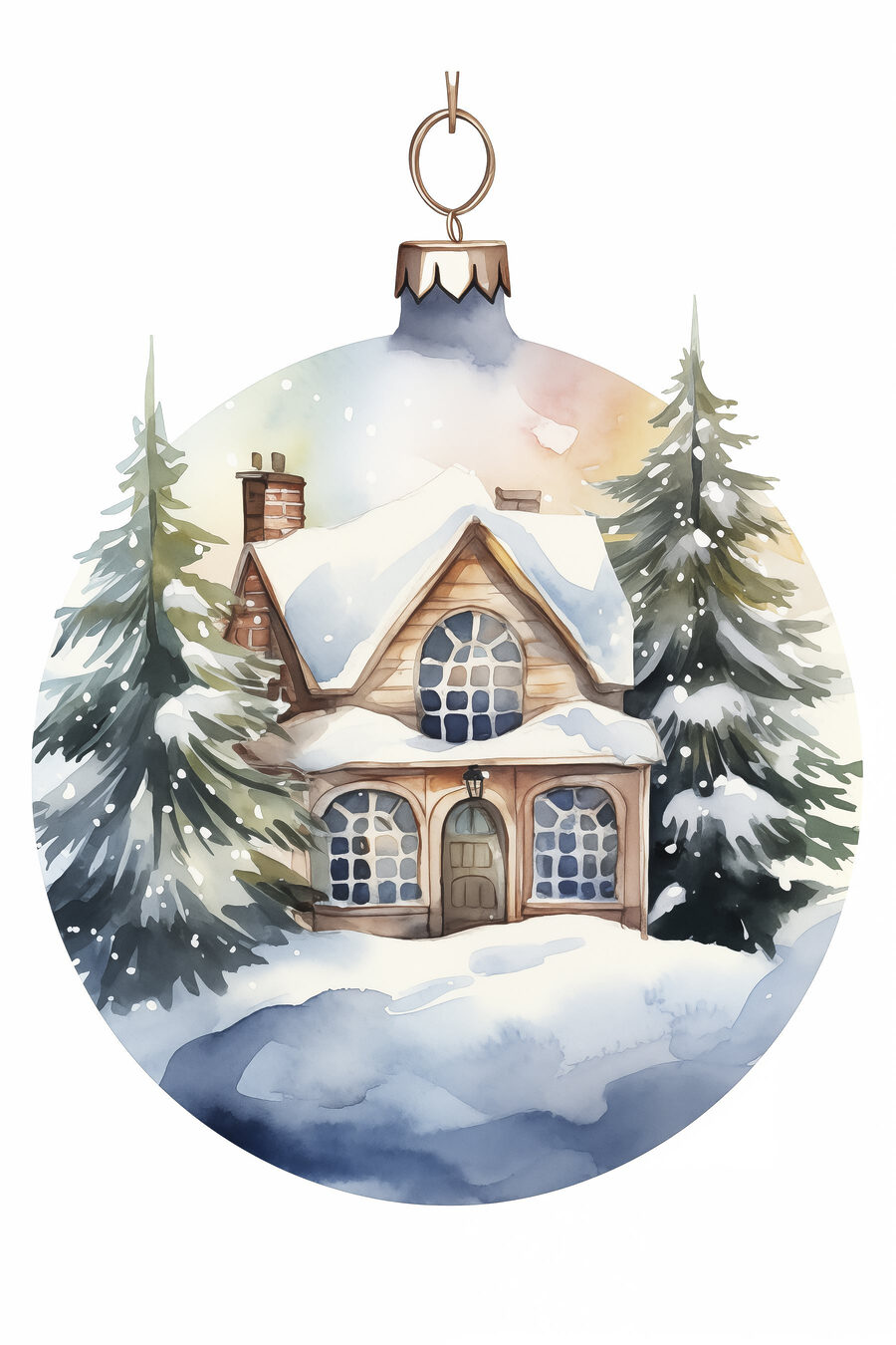 Boule de Noël hivernale — motif complet