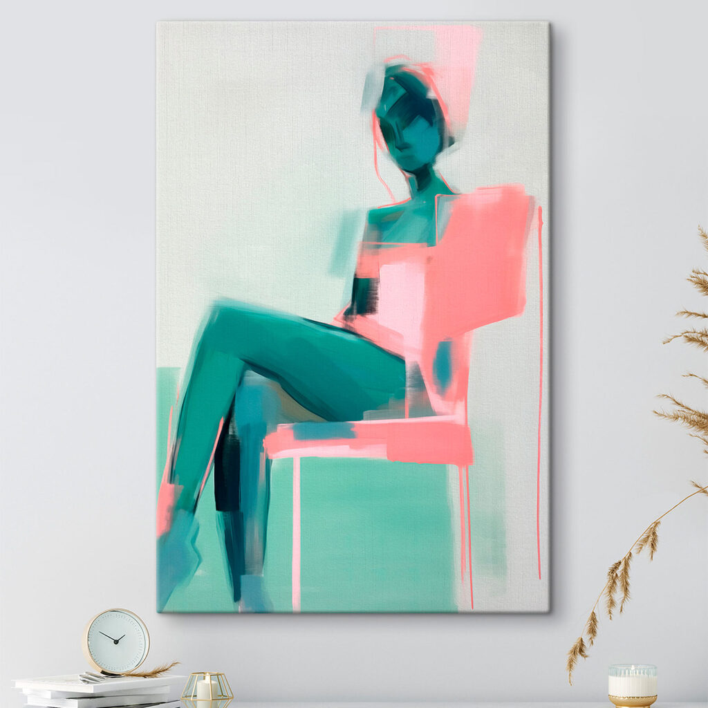 Pose menthe et rose — intérieur 1