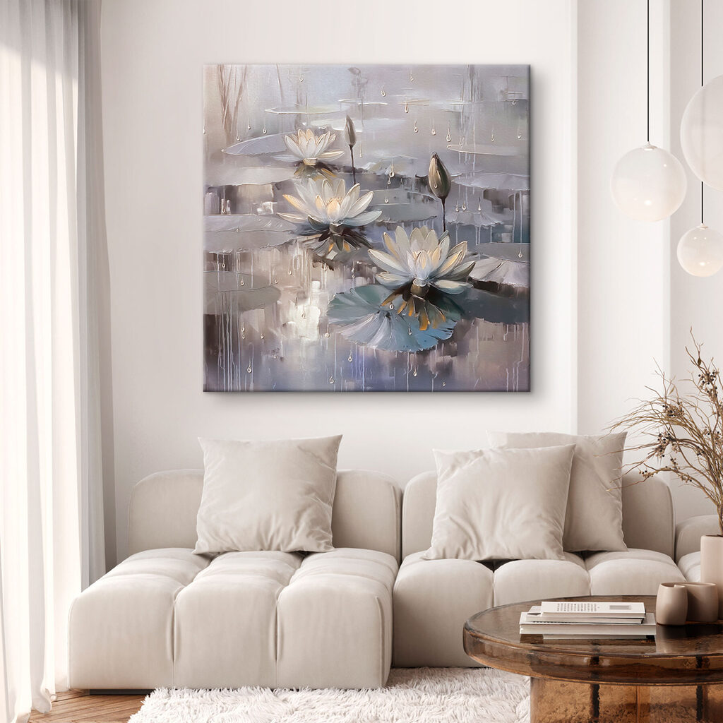 Nénuphars blancs, reflets gris — intérieur 1