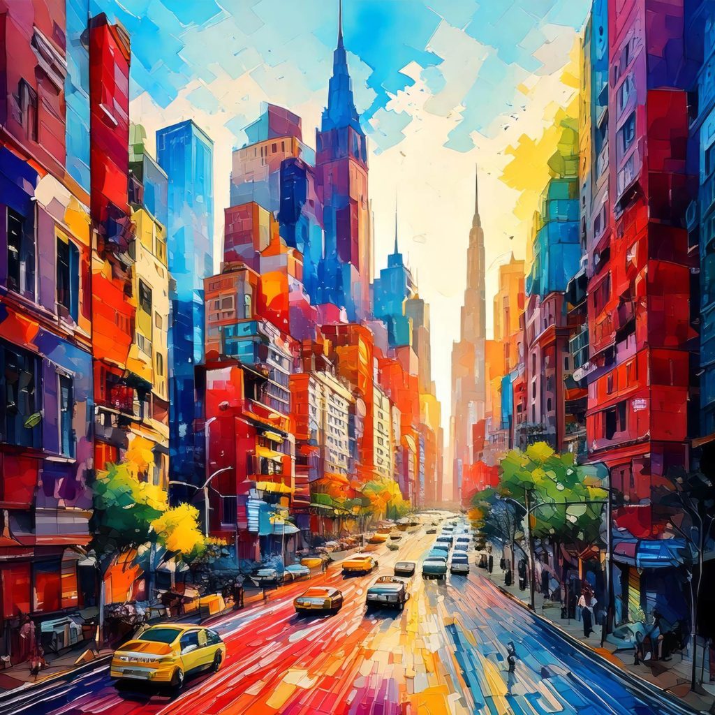 Rue haute en couleur — motif complet