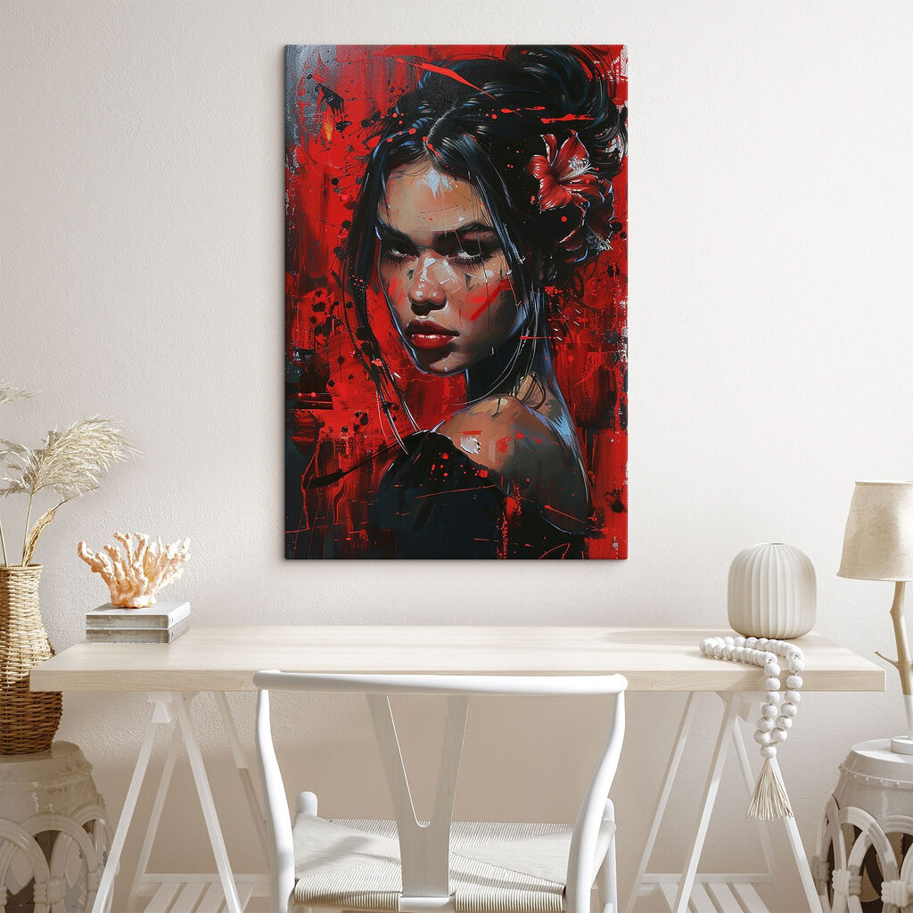 Regard sur fond rouge — intérieur 1