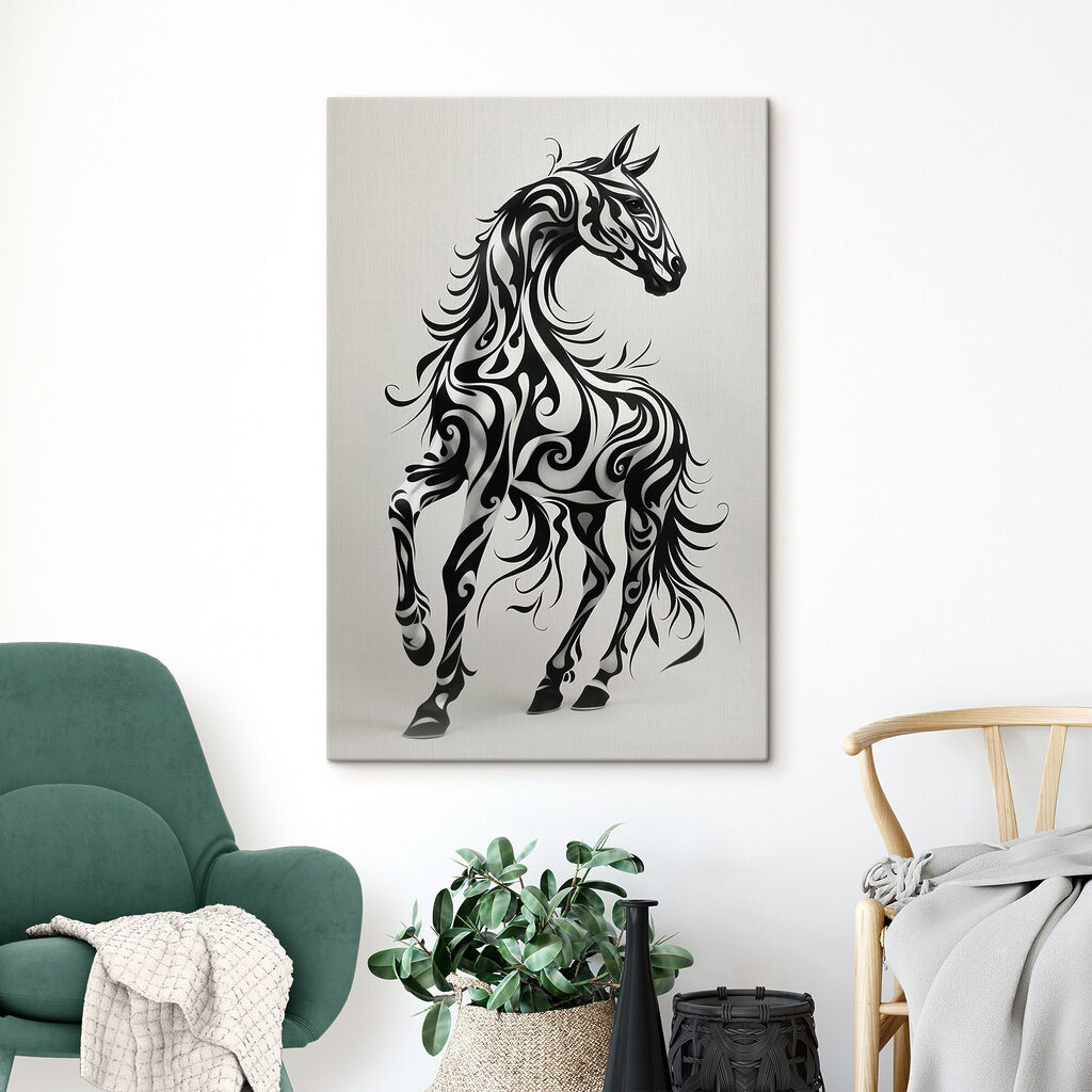 Cheval aux arabesques noires — intérieur 2