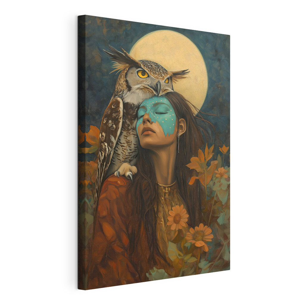 Chouette et lune jaune — vue du produit