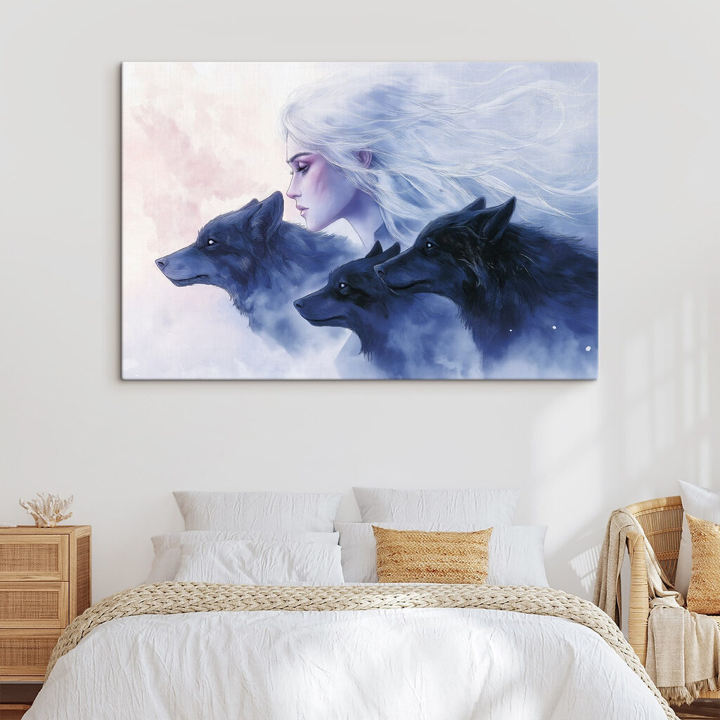 Profil et loups bleus — intérieur 1