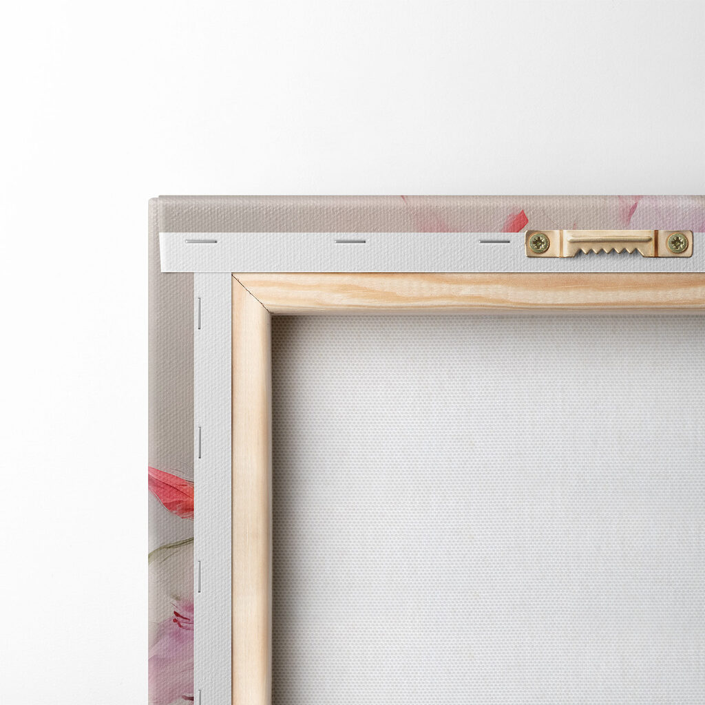 Fleurs roses, vase lilas — dos